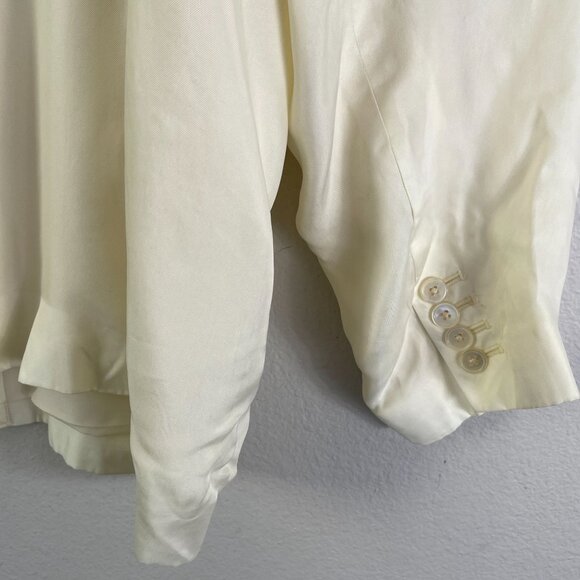 J Crew Womens Plus 22 Light Yellow Blazer Cupro Viscose Lightweight Jacket - Picture 9 of 10